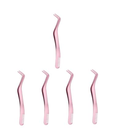 FRCOLOR 5pcs Eyelash Tweezers with Comb Lengthening Mascara Lash Separator Tool Eyelash Applicator Female Supply Stainless Steel Eyelash Tweezer Ergonomic Eyelash Tool