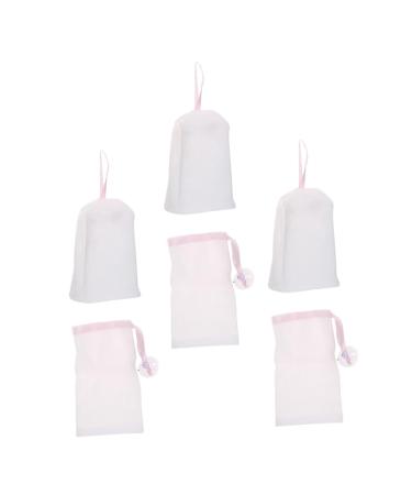 VINTORKY 6pcs Bubble Net Foaming Nets Soap Saver Pouch Travel Face Wash Foam Soap Foam Bag Double Layer Pe