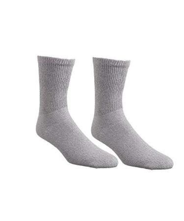 Diabetic Crew Socks Breathable Cotton Socks Loose Fitting Comfortable Sock Non Binding Top Design Improve Foot Circulation Painful Swollen Feet Relief (Gray (36 Pair) 10 to 13)