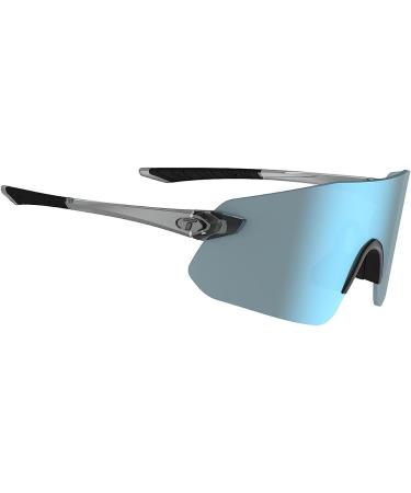Tifosi Vogel SL Sport Sunglasses - Ideal for Baseball, Cycling, Golf - Crystal Smoke/Smoke Bright Blue - Men & Women - Buy Online on GoSupps.com