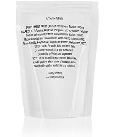 L-Taurine 1000mg 30 Veg Tablets - Amino Acid Supplement for Healthy Mood and Nutritional Support - Buy Online on GoSupps.com