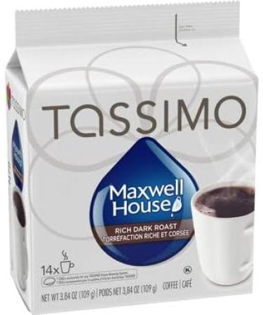 Tassimo Nabob Caf Crema Coffee Single Serve T-Discs 110g (5 Boxes of 14 T-Discs) & Maxwell House Rich Dark Roast Coffee Single Serve T-Discs 109g (5 Boxes of 14 T-Discs) Coffee + Coffee 14 Count (Pack of 5) Caf 14 Count (Pack of 5) - Buy Online on GoSupps.com