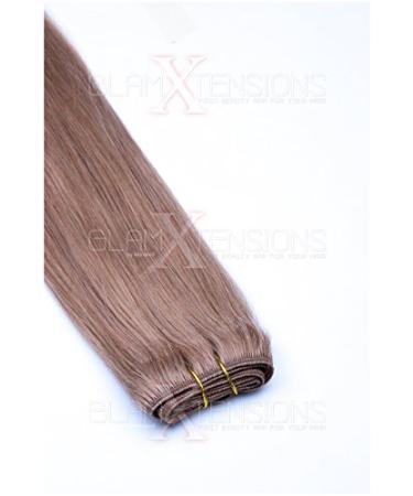 WEFT Extensions Real Hair Tress Glamxtensions smooth 100% Remy Indian real hair Human hair - 50cm in the color #18 dark blonde - hair extension hair compression to sew in