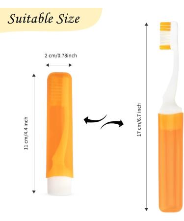 Travel Toothbrush 4 Pack - Mini Soft Folding Toothbrush Set with Case | Portable Travel Size for Camping Hiking & School - Green Blue Orange Pink - Buy Online on GoSupps.com
