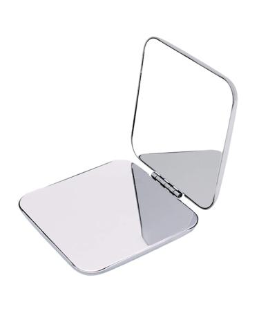 LIUMMRCY mirror enlargement pocket mirror small travel folding mirror travel make-up mirror folding smear mirror Portable stainless steel cosmetic mirror Double-sided pocket mirror (square)