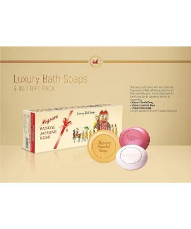 Buy Jasmine and Rose Soap - Sandal Scent 450g (Pack of 3) | International Shipping Available - Buy Online on GoSupps.com