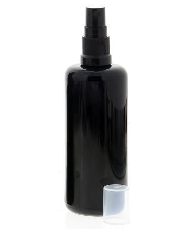 Violet glass spray bottle highly light-protective Miron glass bottle with Kosmetex black pump atomizer 100 ml