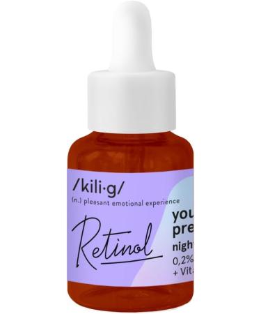 KILIG RETINOL Night Serum with Retinol | Daily care against deep wrinkles and fine lines | Moisturizes and makes the skin firm and smooth | The serum contains vitamins A C E | 30 ml - Buy Online on GoSupps.com