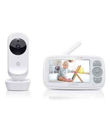 Motorola Nursery Ease 34 - Baby Monitor with Camera - 4.3 Inch Video Baby Monitor Display - Night Vision Bidirectional Communication Lullabies Zoom Room Temperature Monitoring - White