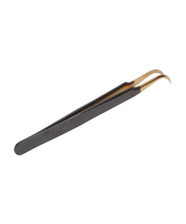Wrong eyelashes Extension tweezers stainless steel precisely professional safe portable ergonomic individual eyelash tweezers for at home (curved tweezers)