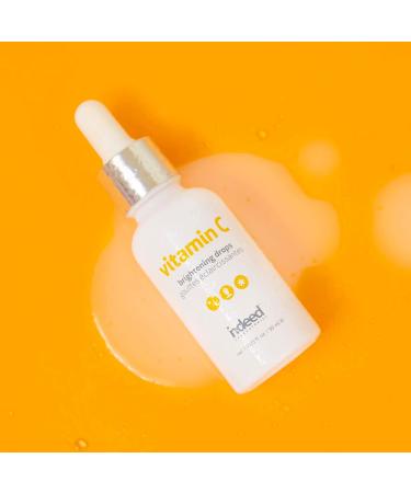 INDEED LABS Vitamin C Brightening Drops - Lightweight Facial Serum with Encapsulated Ascorbic Acid, Volcanic Soil, Hyaluronic Acid - Anti Aging Serum for Fine Lines & Wrinkles - Buy Online on GoSupps.com