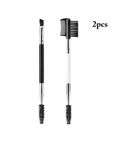 2PCS Professional Eyebrow Brush Set - Double Ended Angled Brush for Women & Girls | Portable Mascara Applicator | International Shipping Available - Buy Online on GoSupps.com