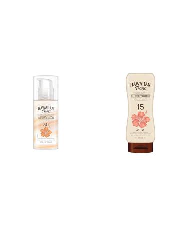 Hawaiian Tropic Weightless Hydration Face Sunscreen SPF 30 1.7oz & Sheer Touch Lotion Sunscreen SPF 15 8oz