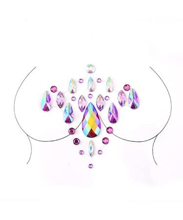 Blindery Mermaid Pink Face Gems Rhinestone Jewels Tattoo for Women/Girls - 2PCS - Buy Online on GoSupps.com