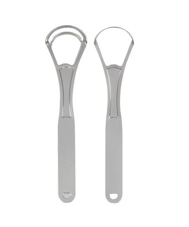 Tongue Brushes U Shape Oral for Adults 2 Pack Stainless Steel Tongue Scraper Single Double Layer