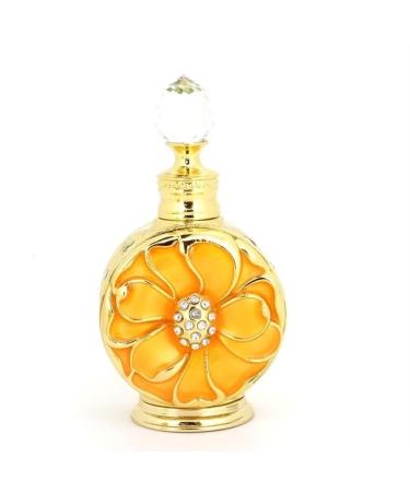 DFJOENVLDKHFE Perfume Bottle Empty Frosted Glass Essential Oil Bottle Refillable Empty Jewelry Decoration Crystal Bottle (Size : Gold Yellow Rose 12ml)