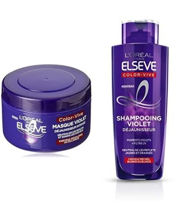 L'OR AL L'Or al Paris - Elseve Color-Vive - 250ml Violet Intense Deyellowing Mask for Bleached/Lightened Hair & Shampoo - For Blonde or White Hair - 200ml