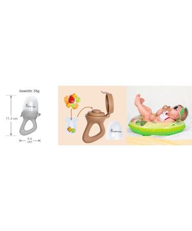Buy BABYLEDO Baby Fruit Pacifier & Teething Ring - Raccoon Gray | Ideal Teething Aid for Fruits & Vegetables - International Shipping Available - Buy Online on GoSupps.com