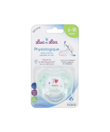 Luc et L a Physiological silicone pacifier with ring 6-18 months I love my comforter