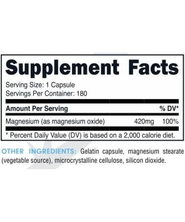Bucked Up Magnesium Oxide 420mg - 180 Servings (180 Capsules) | High Quality Essentials - Buy Online on GoSupps.com