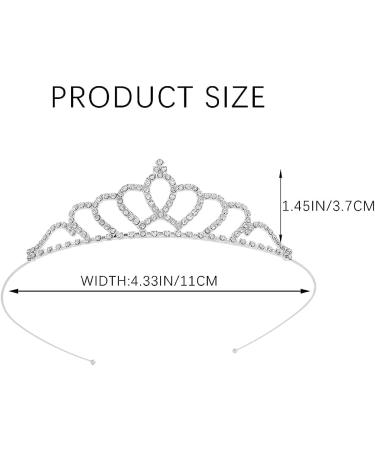 Yean Silver Rhinestone Princess Tiara Crown - Crystal Birthday Headband for Women/Girls - Hair Accessory - Buy Online on GoSupps.com