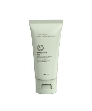 Herbal Brightening Exfoliating Gel - Gentle facial scrub that revitalizes the skin deeply cleanses pores removes dead skin cells and dullness suitable for all skin types 1.76 fl oz