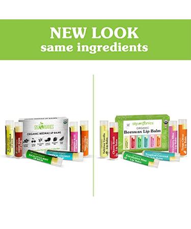 Sky Organics Organic Lip Balm - Family Pack of 6 for Adults & Kids - Buy Online on GoSupps.com