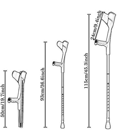 Forearm Crutches for Adults Adjustable Height-Foldable Walking Cane with U-Shaped Elbow Rest Lightweight Medical Aluminum Crutch Lucky Star Selfless dedication - Buy Online on GoSupps.com