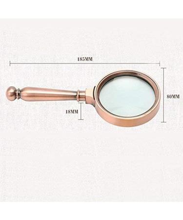 Handheld Magnifying Glass 10 Times Full Metal Gold Bronze Old Man Reading HD Optical Glass Magnifying Glass Length 18.5cm Good Times - Buy Online on GoSupps.com