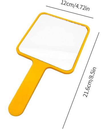 Square Hand-held Makeup Mirror - Large Free Standing Salon Tool in Orange - Buy Online on GoSupps.com