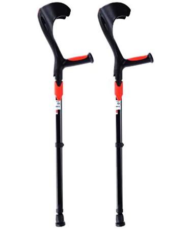 COKVBSKZ LRVTREC Forearm Crutches Adjustable Adjustable Forearm Crutches (1 Pair) of - Lightweight Cuff Crutch - Adjustable Standard and high Adult Anti-Slip Shock Absorber Orange Lightweight Arm