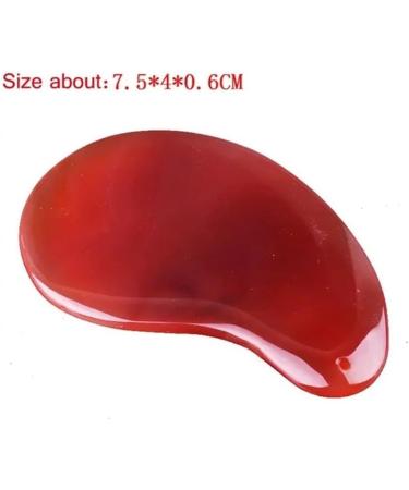 Red Gouache Gua Sha Jade Massager - Type 3 Facial Scraper for Relaxation & Skincare - Buy Online on GoSupps.com
