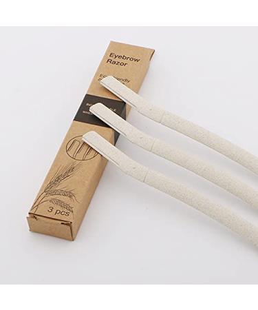 Generic Derma-Plane Razor | Biodegradable Face Razor | Eyebrow Shaper | Recycled Wheat Straw Material |, 3 Count (Pack of 1)