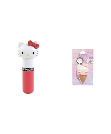 Lip Smacker Hello Kitty Cheerful Cherry & Ice Cream Lip Balms - Sanrio Collection Flavored Moisturizing Lippy Pals