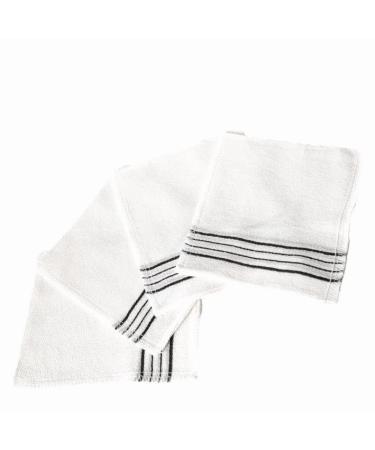 LUUUVMOI 4 Pcs White Korean Exfoliating and Soft Massage Towel Gloves Scrub Clothes for Beauty Skin Bath Shower