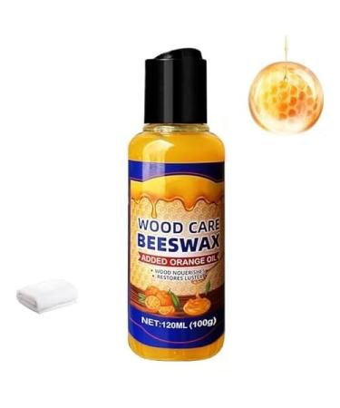 Cera de abejas natural y acondicionador de madera de aceite de naranja 120 ml de cera de abejas natural cera de abejas para el cuidado de la madera (1 Uds.)