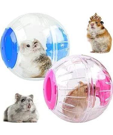 INHEMING2 Pcs Hamster Exercise Ball Transparent Hamster Running Ball Small Animals Jogging Ball Toy Cage Accessories For Dwarf Hamster Small Pet Multi-colored