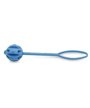Petp l dogs made of TPE rubber: food-safe durable & robust- Frisbee ball with rope chewing bones- throwing aportier water and swimming toys- great fun for large & small dogs 6.5cm blue with removable cord
