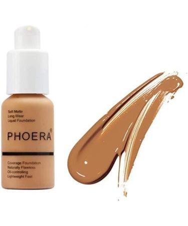 ABRUS  - 1 Piece PHOERA Foundation - Flawless Soft Matte Liquid Foundation with 24 HR Oil Control and Concealer  Full Coverage Makeup for a Smooth  Long-Lasting Look  Waterproof  30ml (105 Sand) 1 Piece - 105 Sand