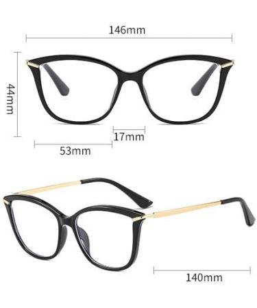 Fuqinqingoz Oversized Black Reading Glasses +300 - Trendy Anti-Blue Light Computer Readers Glare-Free Presbyopia Glasses - Buy Online on GoSupps.com
