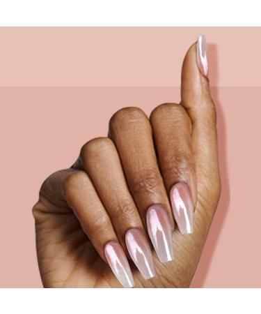 White Pearl Chrome Nail Powder - Shimmer Chrome Pigment for Glazed Donut Nails | Mirror Effect Glitters - 2 Box Set - Buy Online on GoSupps.com