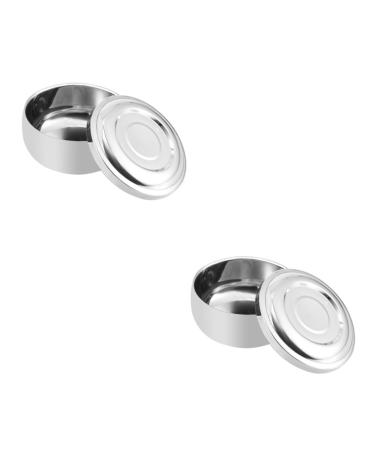 2st rapid soap for men shaving bowl made of wood soup bowl made of bamboo container with lid shaving soap shaving shell with lid handbook shaving shaver man mediumx2pcs silver x 2 pieces