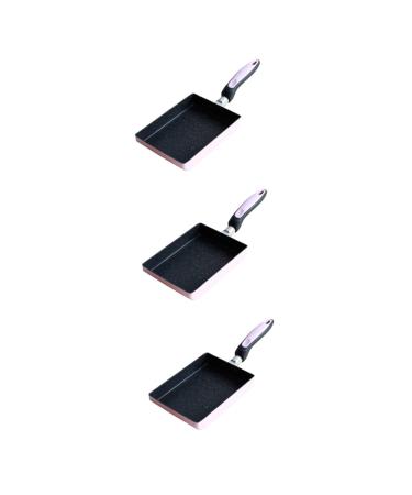 Zerodeko Pancake Skillet Non- Stick Egg Pan 3 Pcs Frying Pan Aluminum Alloy Stone Pot Medical Stone Picnic Barbecue Pan Omelette Pan 34X13CMx3pcs Random Colorx3pcs