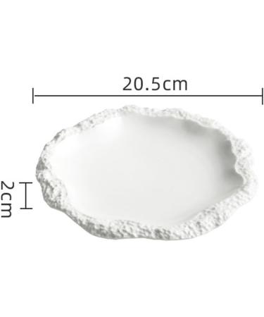 Serving Plates Rock Pattern Skirt Plate Fruit Plate Snack Plate Vegetable Plate Household White Ceramic Flat Plate Shallow Plate Hotel Kitchen Tableware for Appetizer Dinner and Desserts (Size : 1 - Buy Online on GoSupps.com