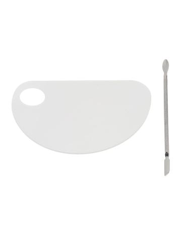 Nail Art Mixing Palette with Spatula - Clear Acrylic Semi-Circular Makeup Mixing Tray for Perfect Nail Designs - Shop Internationally - Buy Online on GoSupps.com