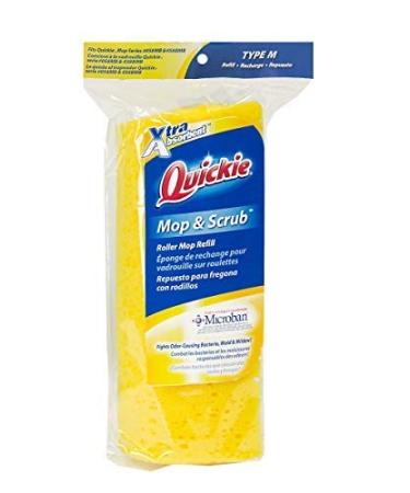 Quickie Roller Mop Refill with Microban, Extra Absorbent, Mop and Scrub Cleaning for Bathroom and Kitchen Cleaning