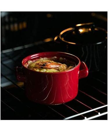 Snack Dip Bowls Dishware Ceramic Baking Bowl Red with Lid Flat Dessert Bowl Family Small Baking Bowl Baking Ear Bowl Compatible with Kitchen Restaurant Gifts - Buy Online on GoSupps.com