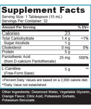 L-Carnitine 5000 Mg Liquid Dietary Supplement - 16 Oz - Orange Pineapple Flavor - Strongest on Amazon - Premium L Carnitine Formula - Buy Online on GoSupps.com