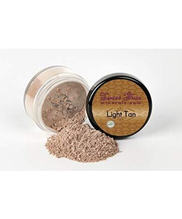 LIGHT TAN FOUNDATION Mineral Makeup (30 gram Jar Size) Matte Loose Powder Bare Face Cosmetics Full Coverage Long Lasting All Skin Types SPF 18 30 Gram Sifter Jar