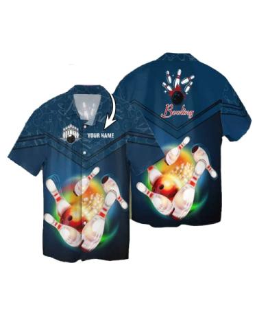 NAZENTI Personalized Bowling Shirt, Bowling Hawaiian Shirt 3D, Custom 3D Bowling Hawaiian Shirt Gifts Bowling Lover Men Women Multi 02